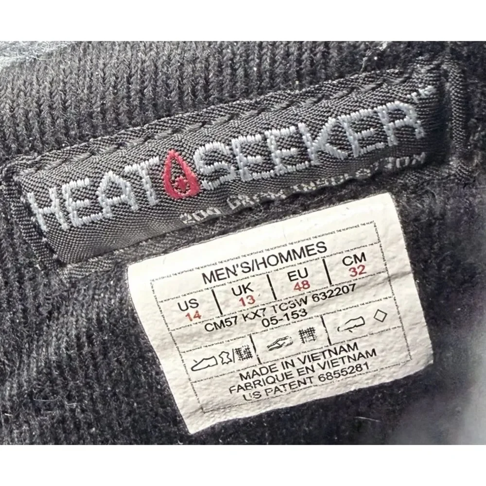 North Face HeatSeeker Waterproof Boots Men 14 Insulated Black 200 Gram Pull-On